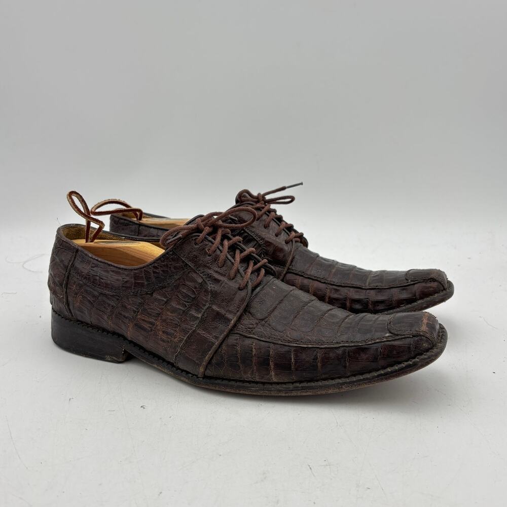 Los Altos Boots Crocodile Oxfords Dress Shoes Men's 28.5 US 9.5-10 Exotic